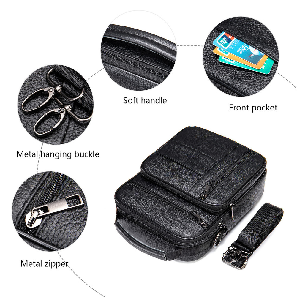 Мессенджер мужской кожаный 20347 Vintage Черный Киев - изображение 6