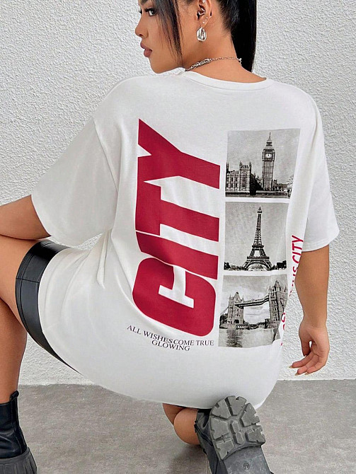 Футболка жіноча з принтом  44 Біла 2634324604 Дніпро - фото 1