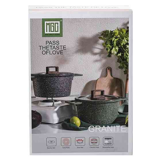 Алюминиевая кастрюля объемом 5,3 л с крышкой Ø 24 см с антипригарным покрытием MGC HP-4-446R Киев