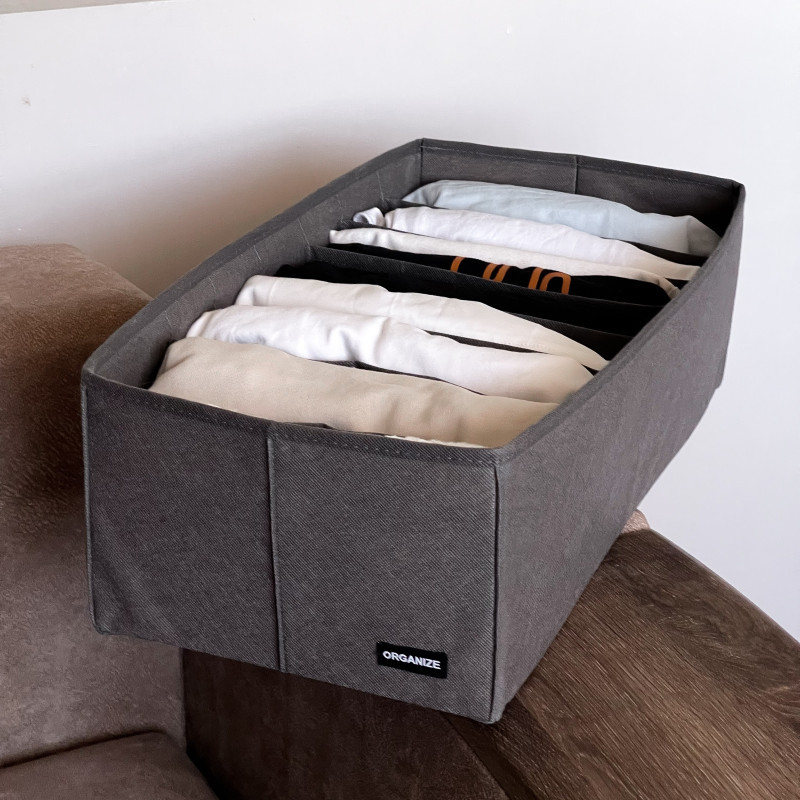 Ящик для хранения на восемь отделений 50х25х16 см HY-50-grey (Серый) Сумы - изображение 1