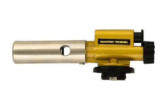 Пальник для газового балона MASTERTOOL "Вогніво" п'єзопідпал/керамічний захист Ø22 мм/1300 °C металевий Рівне