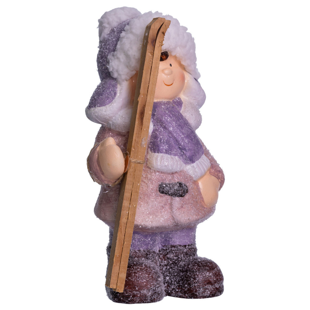Новорічна фігурка Дівчинка з лижами з фарфору 12×10×22 (см) новорічний декор для дому, квартири, офісу CR-5-2 Київ - фото 2