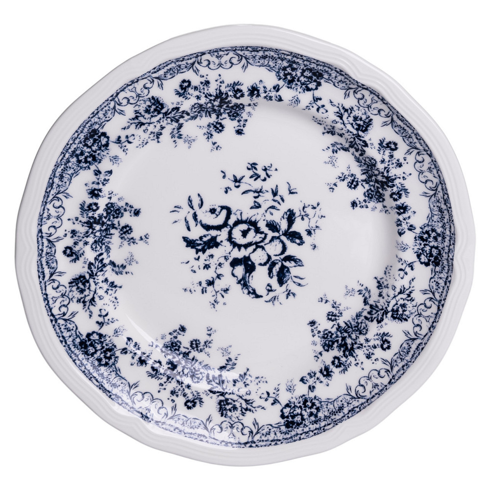 Столовий набір посуду тарілок і чашок 32 предмети на 6 персон Vintage Elegant порцеляновий, обідній столовий сервіз тарілок Синій Київ - фото 4