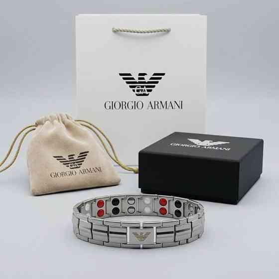 Мужской серебряный браслет на руку Armani (20111) Киев