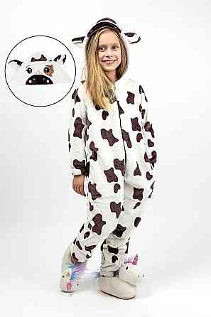 Кигуруми детский из велсофта Теплая пижама-комбинезон  Коровка детские кигуруми Украина 164 Киев