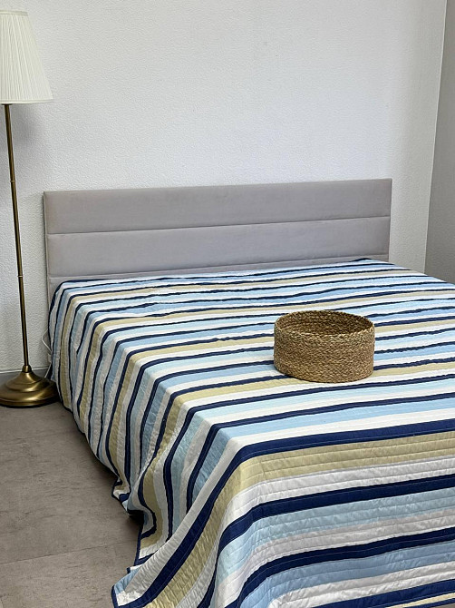 Ecotton Покривало Nostra 240х260 см антиалергенне стьобане мікрофібра L0020 Blue біло-блакитне Киев - изображение 4