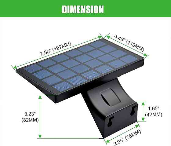 Солнечный светильник JESLED 90 LED с датчиком движения, аккумулятор 2600 мАч, IP65, для двора, фасад Киев