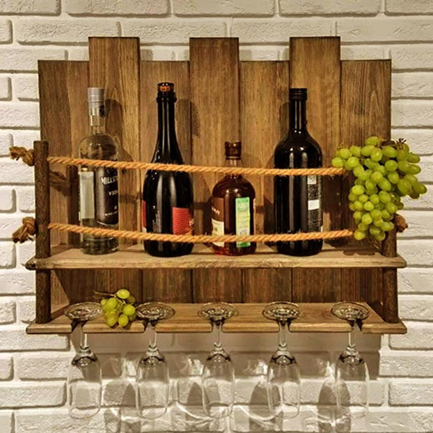 Настенная винная полка 