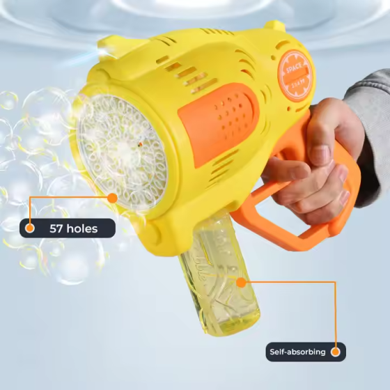 Мыльные пузыри для детей, генератор мыльных пузырей, пистолет для мыльных пузырей на аккумуляторе, желтый Каменец-Подольский
