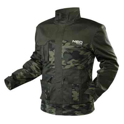 Куртка рабочая Neo Tools CAMO, размер L(52), 255 г/м2, высокий воротник, карманы на м (81-211-L) Винница