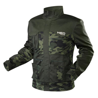 Куртка рабочая Neo Tools CAMO, размер L(52), 255 г/м2, высокий воротник, карманы на м (81-211-L) Винница - изображение 1