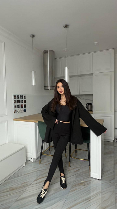 Женский стильный повседневный костюм кимоно + леггинсы турецкая ангора вязка Одесса - изображение 2