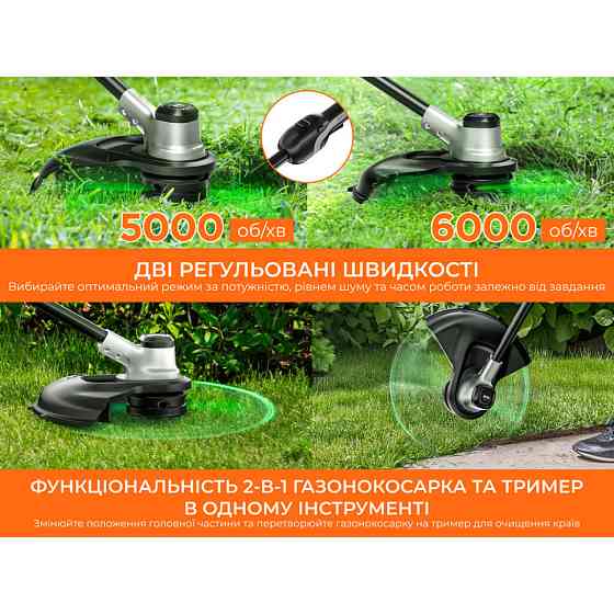 Аккумуляторная газонокосилка триммер Litheli, питание от павербанков (УМБ Litheli Power Bank 20000 mAh, 45W, 2.5А, 2 шт в Киев