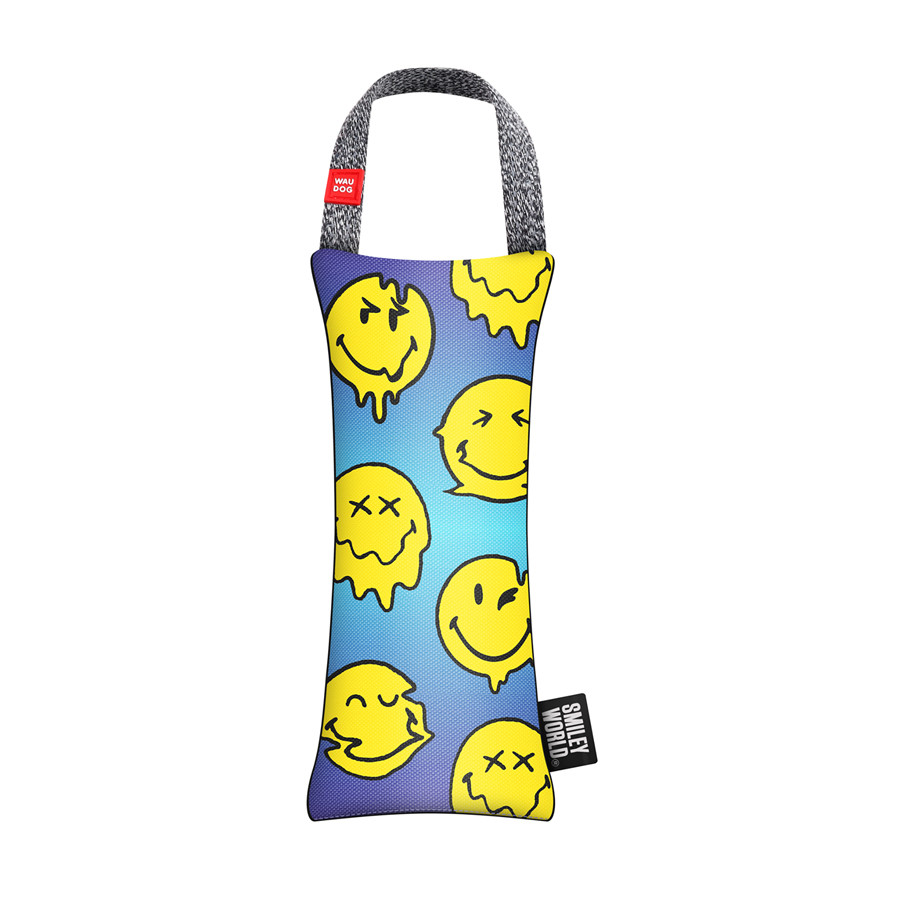 Іграшка для собак WAUDOG Fun з пищалкою, малюнок "Смайли на блакитному", S, Ш 7 см, Д 16 см Коломия - фото 1