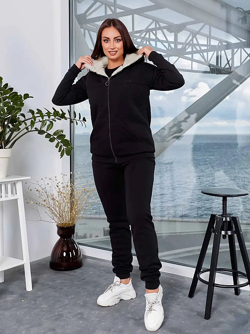 Жіночий костюм з хутром Чорний 2XL-3XL Харків - фото 3