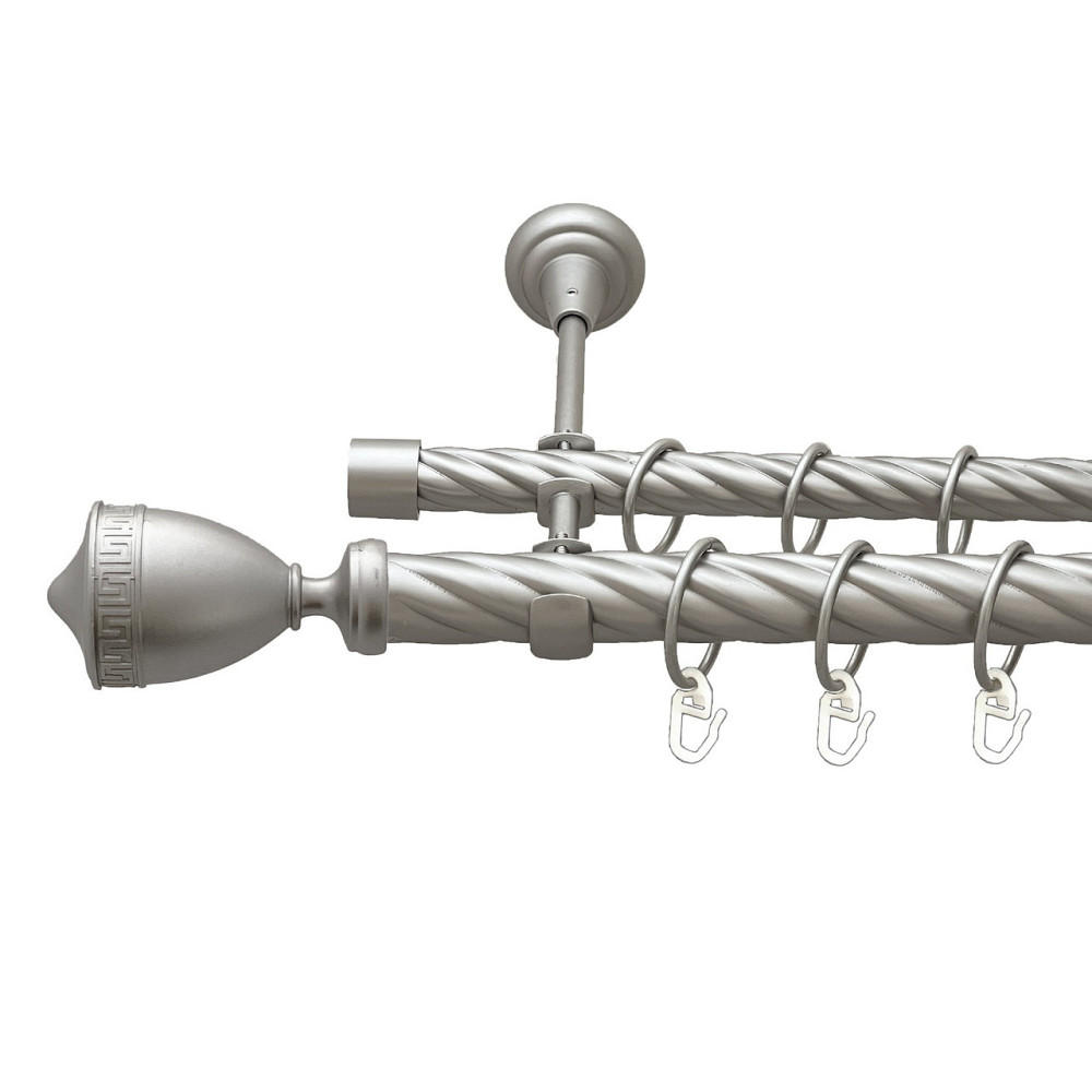 Карниз Orvit Афіна металевий дворядний відкритий скручена труба кільце металеве Сатин 25\19 мм 160 см Львов - изображение 1