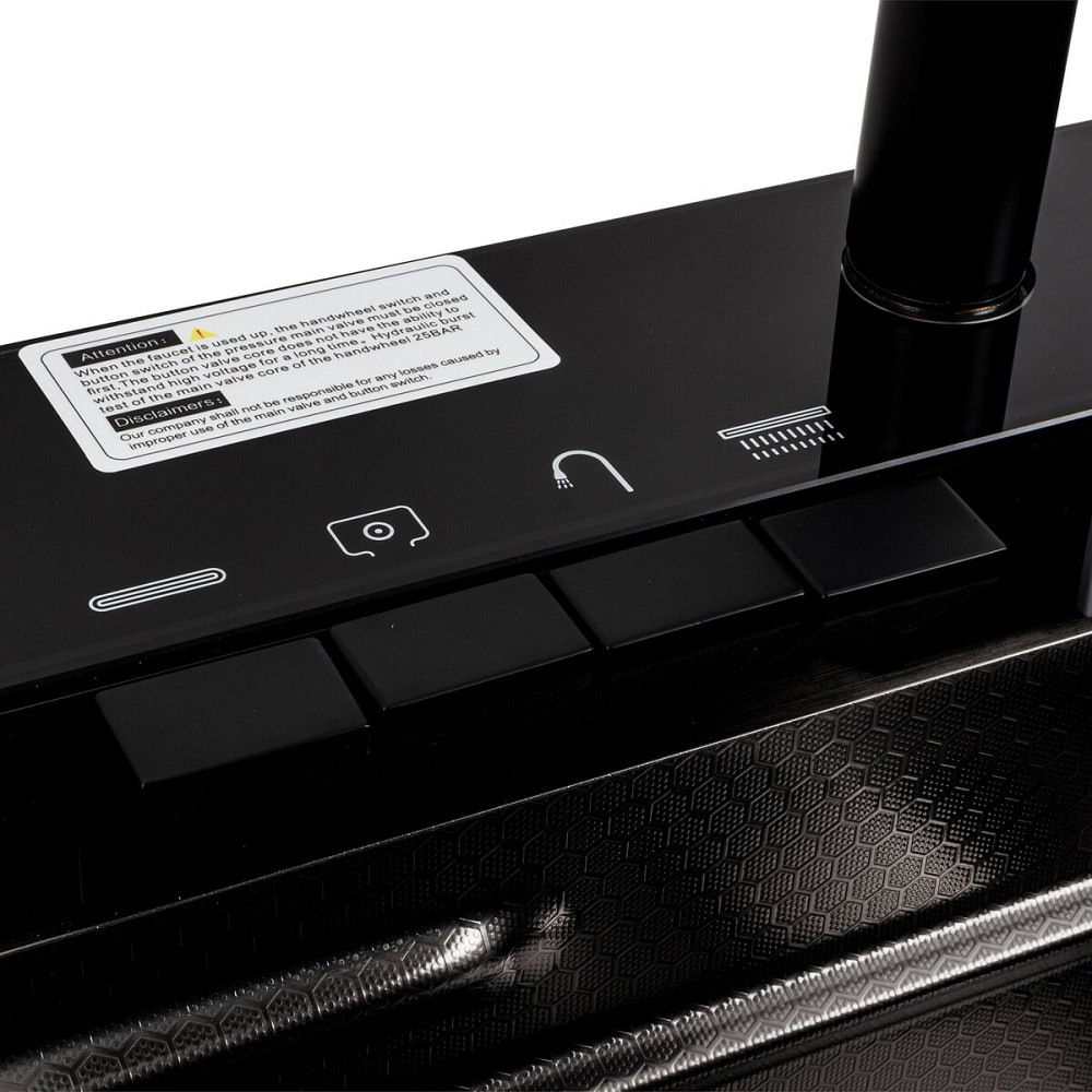 PLATINUM Кухонна мийка 75*45М PVD чорна Platinum Handmade "Водоспад" Киев - изображение 6