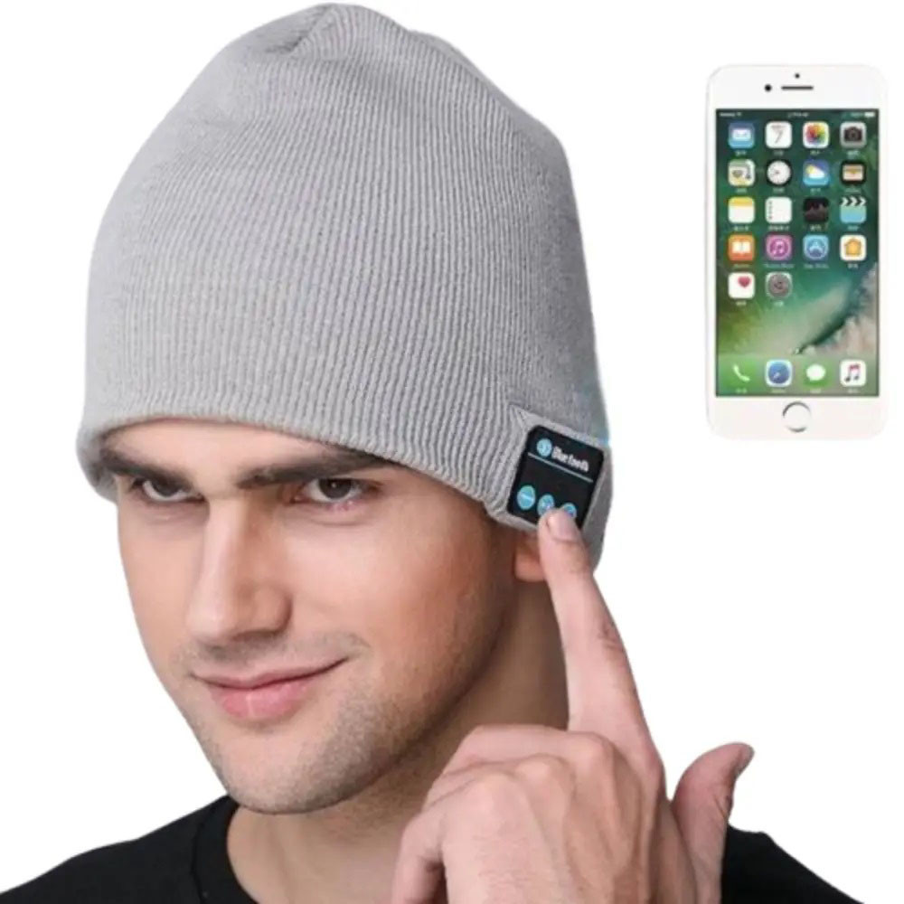 Портативная колонка ШАПКА с bluetooth наушниками SPS Hat BT True. Цвет: серый WA-12 Львов - изображение 1