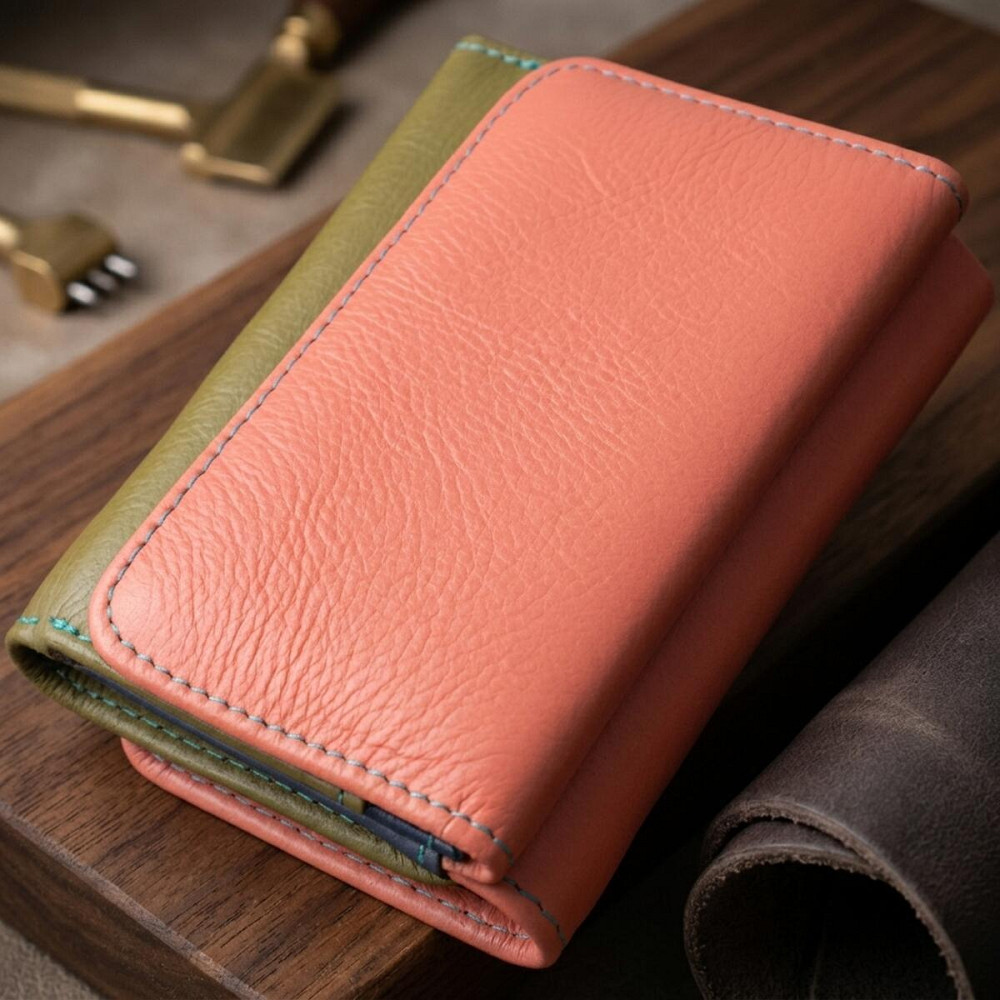 Гаманець для стильних дівчат із натуральної шкіри ST Leather 22494 Різнокольоровий Київ - фото 14