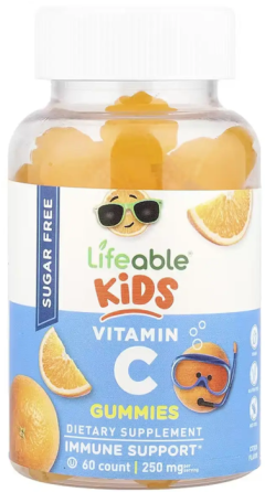 Витамин С для детей Lifeable Vitamin C Kids Sugar Free 60 жев таб апельсин Киев