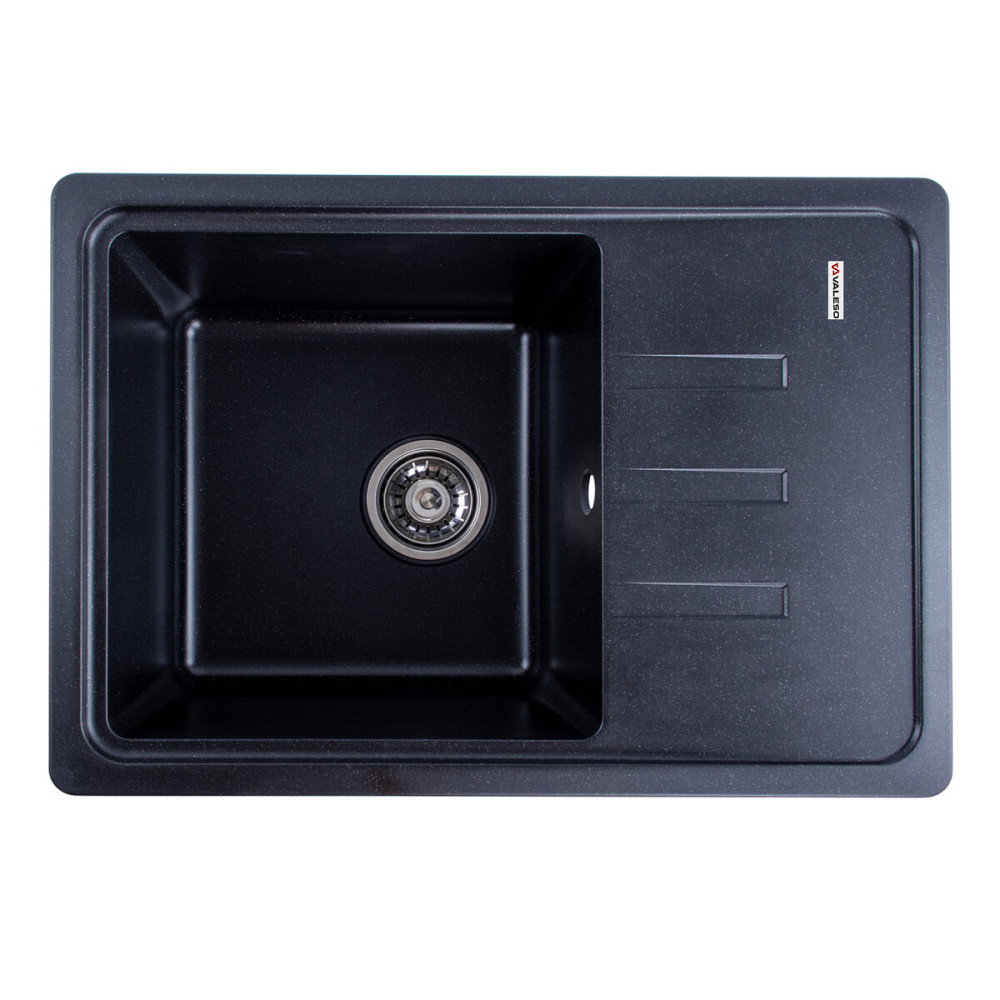 Гранітна мийка для кухні VALESO LIANA 6243 матова Чорний металік Коломыя - изображение 1