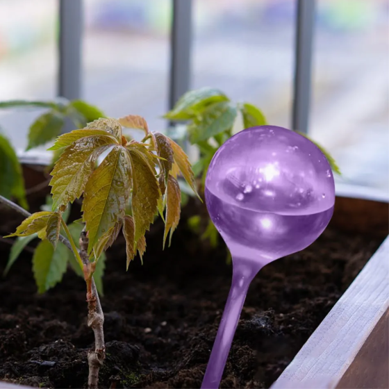 Колба для автоматического полива | Вазон в виде шара для сада, 4шт, капельный полив для растений, фиолетовый Каменец-Подольский