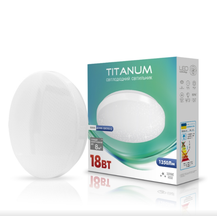 LED Світильник настінно-стельовий 18W 5000К 220V Зоряне небо TLCL-185S Titanum Житомир - фото 1