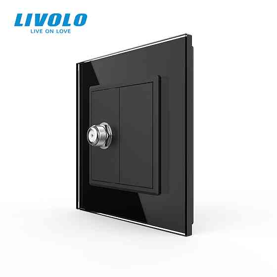 LIVOLO Розетка супутникова SAT Livolo чорний скло (VL-C7FCSL-1BP) Коломия