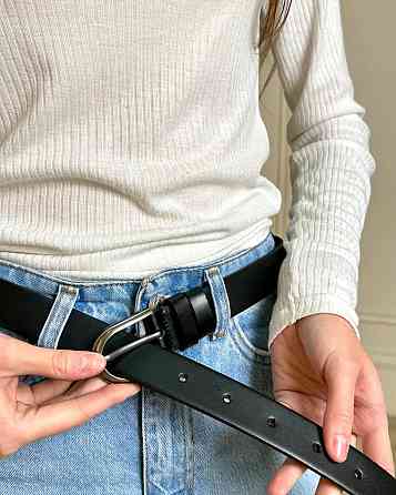 Чорний шкіряний ремінь Київ