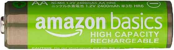 Батарейки Amazon Basics AA 2400mAh NiMH 1.2V 16 шт серебристые перезаряжаемые до 400 циклов предзаряженные Киев