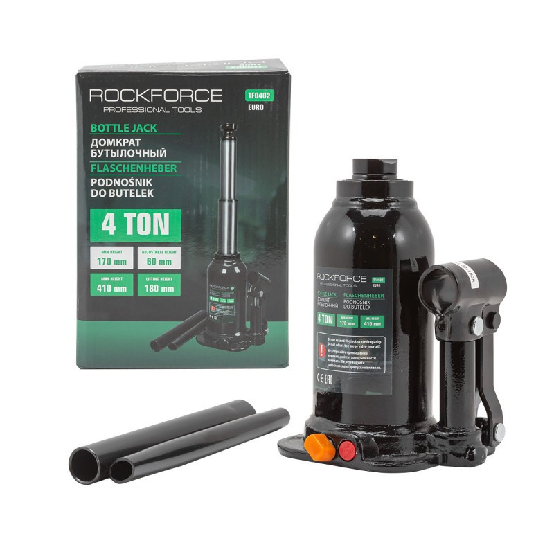 Домкрат пляшковий 4т (h min 170мм, h max 410мм, хід штоку 180мм) двуштоковий з клапаном Одеса - фото 1