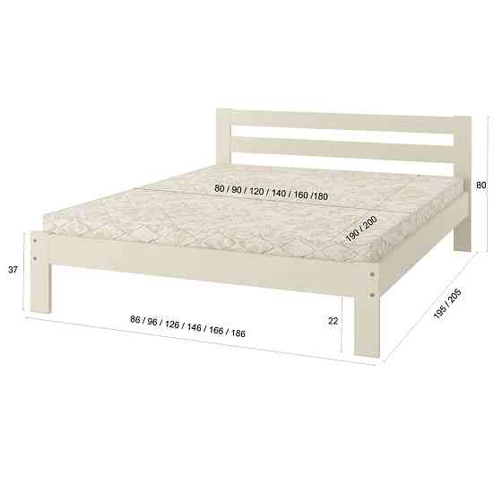 Двоспальне дерев’яне ліжко Mebigrand Баварія Горіх світлий 160х200 см (MBG-14711) Львів