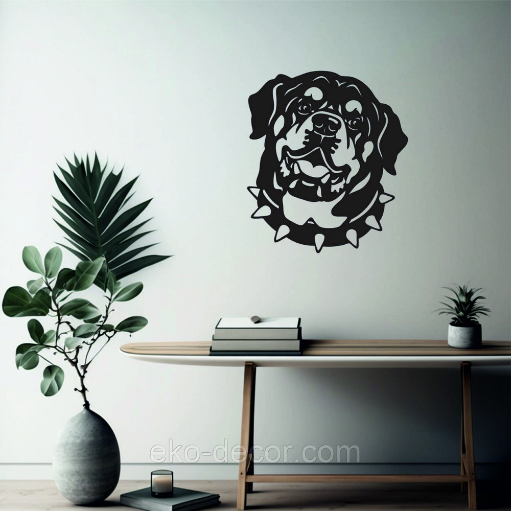 Декоративне настінне Панно  «Ротвейлер» , Декор на стіну 70*62 см, Чорний Київ - фото 6