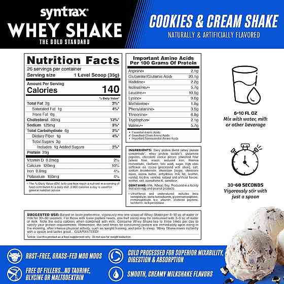 Протеїн Syntrax Whey Shake 908 g (Cookies &amp; Cream) Луцьк