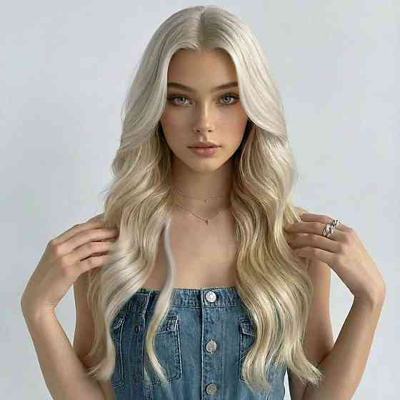 Парик волнистый длинный 70 см из искусственных волос женский Блондин Винница