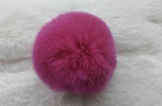 Хутряний бубон на шапку з кролика Rex Теракотовий Харків