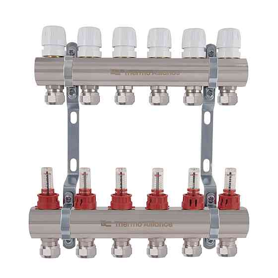 Коллектор латунный с расходомерами и евроконусами Thermo Alliance Standart 1