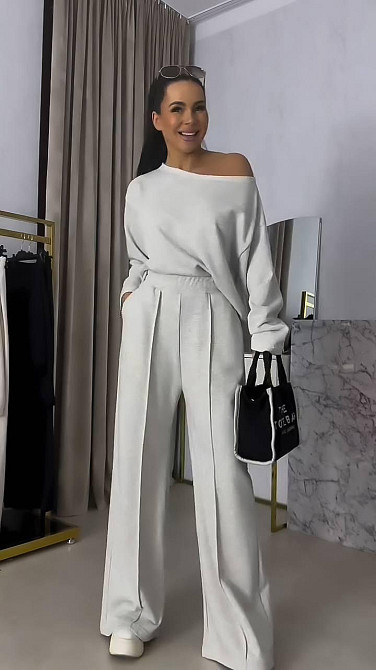 Жіночий прогулянковий костюм двійка: кофта і штани двонитка Одеса - фото 1