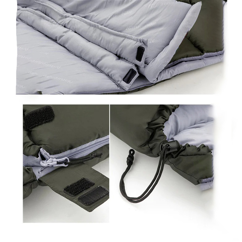 Спальник с капюшоном Naturehike U150 NH20MSD07, (11°C), левый, зеленый Ровно - изображение 3