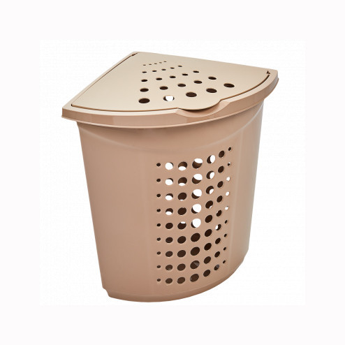 Корзина для белья угловая 45 л кремовая, Алеана Одесса - изображение 1