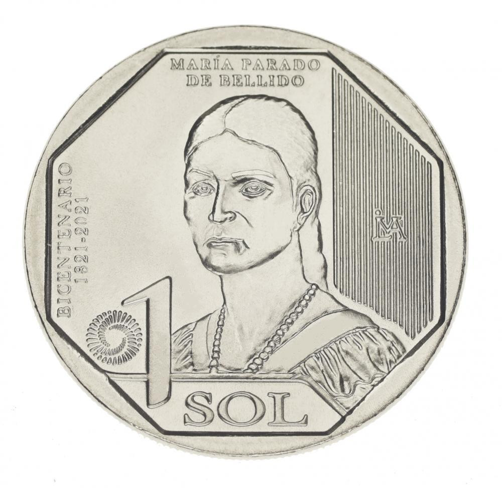 Перу 1 соль 2020, 200 лет Независимости - Мария Парадо де Бельидо Полтава - изображение 1