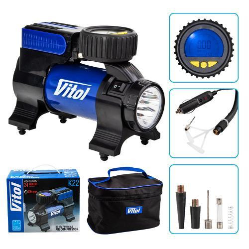 Компрессор ViTOL K-22 100 psi, 14 А, 37 л, с фонарём и автостопом, для прикуривателя Харьков - изображение 7