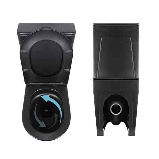 Комплект 2 в 1: унитаз напольный Qtap Robin Matt Black QT13226083AMB + набор гигиенического душа Lidz Aria Black LDARI110BLA43394 Киев