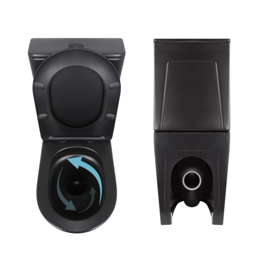 Комплект 2 в 1: унитаз напольный Qtap Robin Matt Black QT13226083AMB + набор гигиенического душа Lidz Aria Black LDARI110BLA43394 Киев - изображение 5