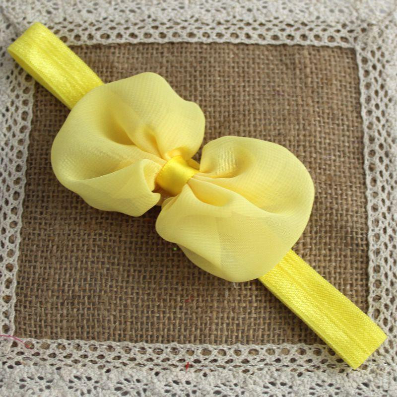 Детская повязка с шифоновым бантом one size желтый Киев - изображение 1