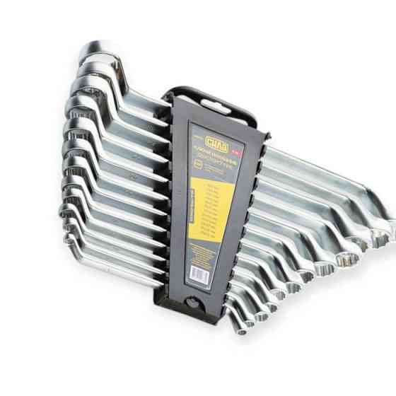 Набор ключей накидных изогнутых 6-32 мм 12 шт (планшет) CrV Мукачево