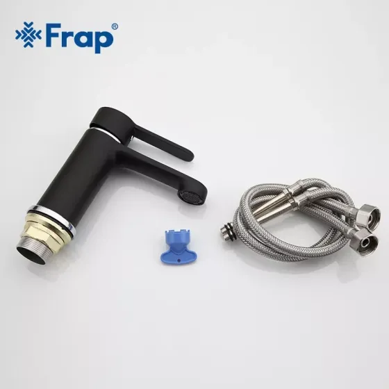Смеситель для умывальника Frap F1042 черный/хром Киев
