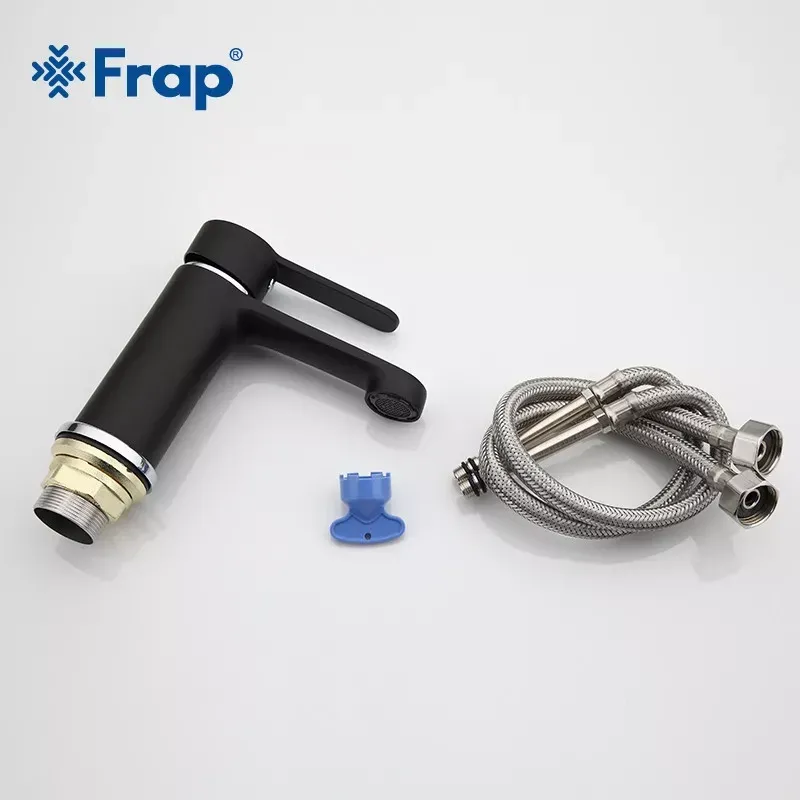 Змішувач для умивальника Frap F1042 чорний/хром Київ - фото 6