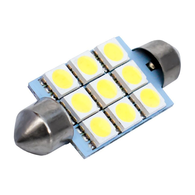 Світлодіодна лампа AllLight T11 9 діодів 5050 S8.5 36 mm 12V White Харків - фото 1