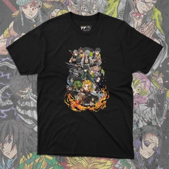 Футболка для подростка мальчика с принтом Клинок, рассекающий демонов Столпы 4 Размер 160 Anime10428 Днепр